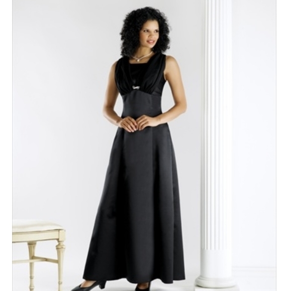 Dresses & Skirts - SATIN EMPIRE WAIST WITH CHIFFON OVERLAY